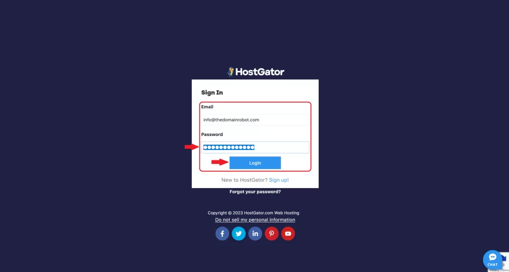 Step 2 - Fill out account password