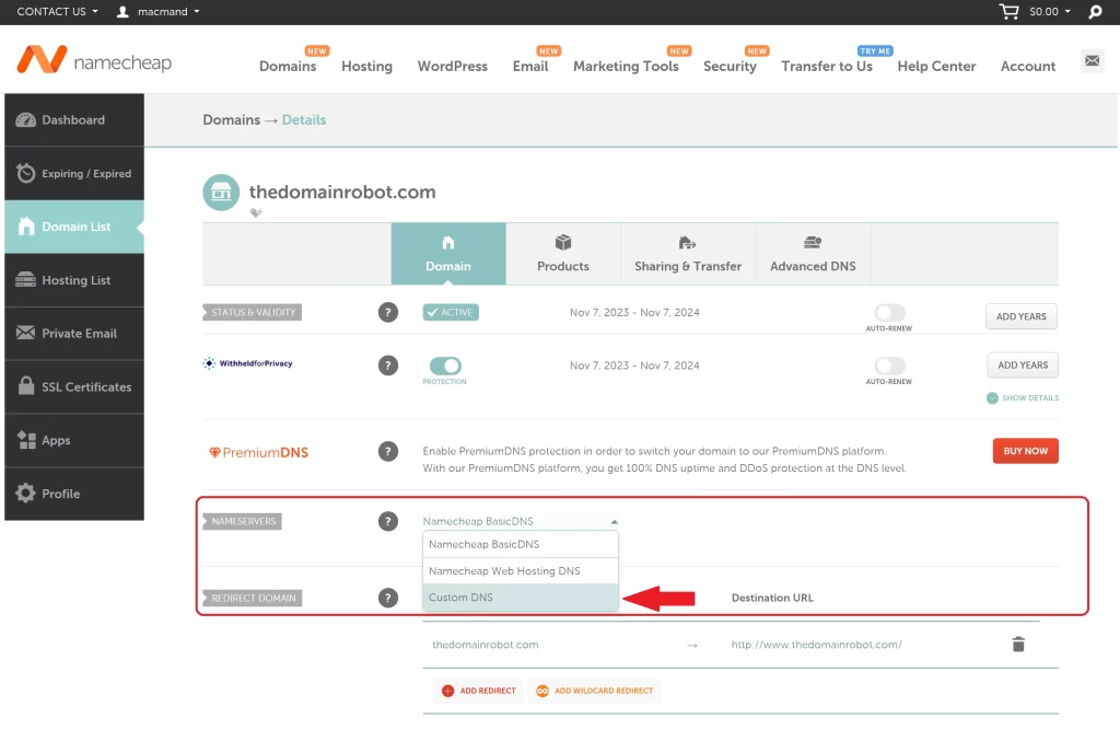 Step 3 - Custom DNS