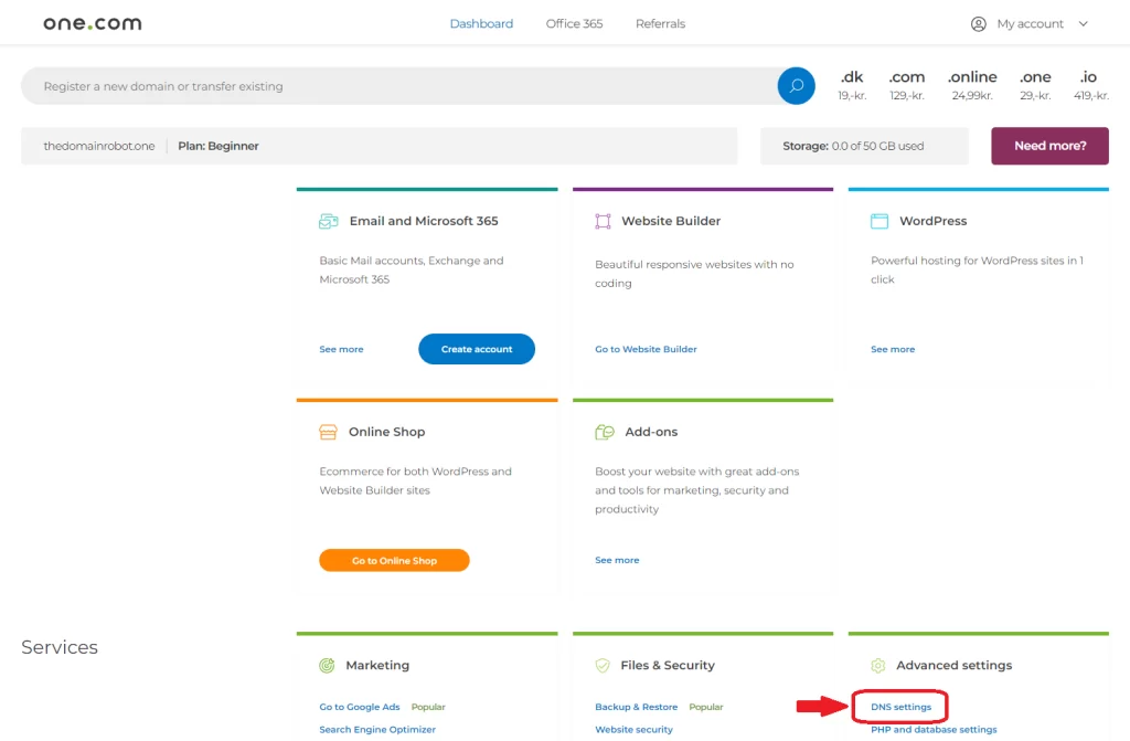 Step 4 - Find DNS settings