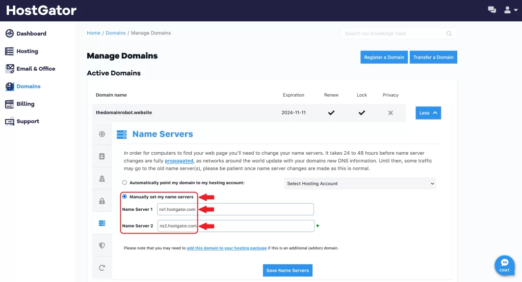 Step 6 - Delete current nameservers