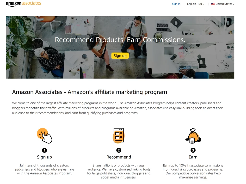 Amazon Associate Website