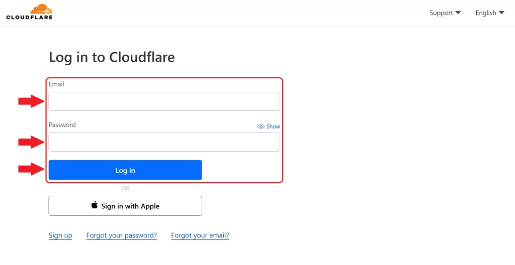 Step 2 - Log in to Cloudflare
