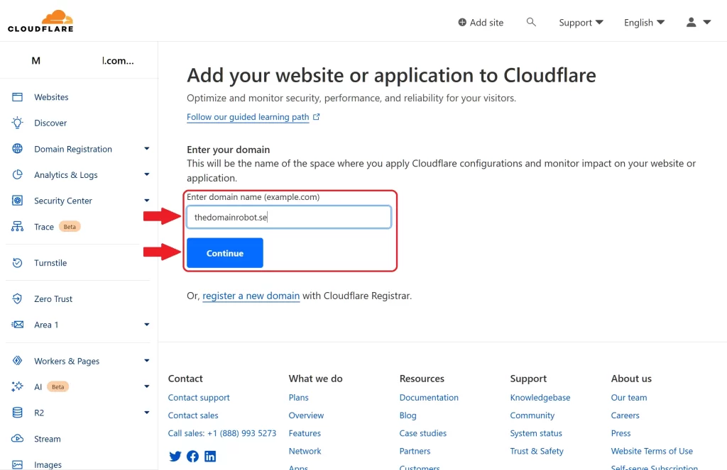 Step 5 - Enter Domain