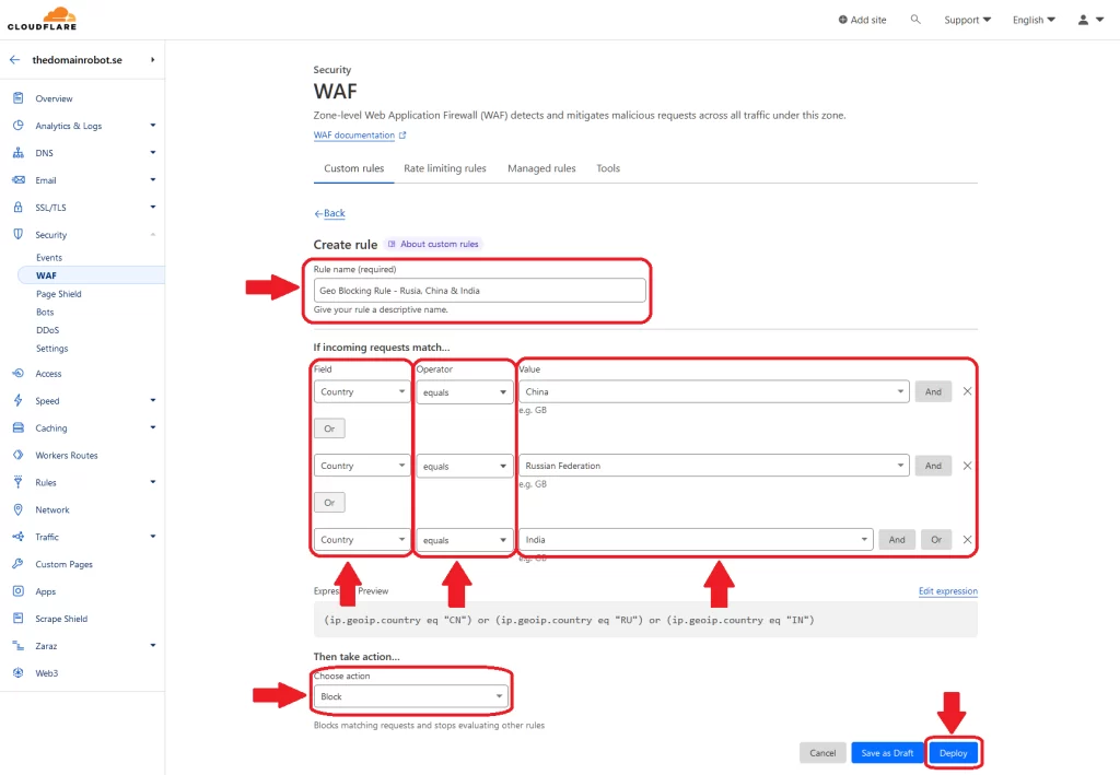 Step 6 - Configure your WAF rule