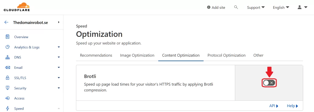 Step 6 - Toggle brotli