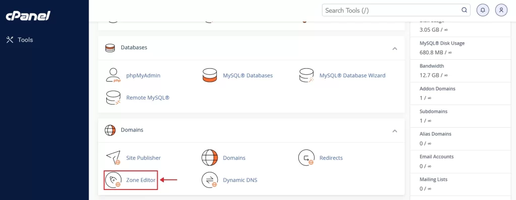 Step 6 - Find and click on Zone Editor