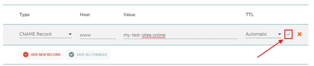 Step 8 - Fill in the rest, and press the check mark